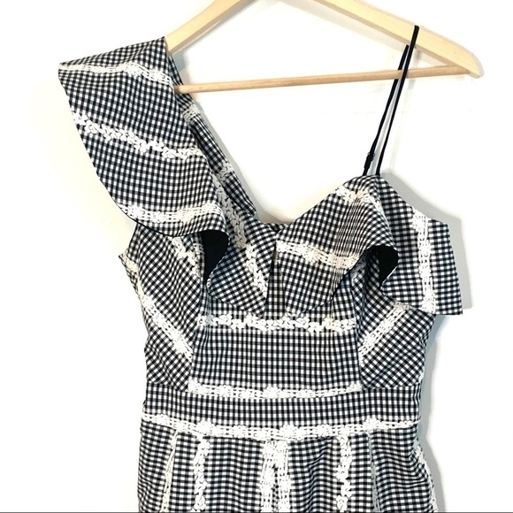 ADELYN RAE | Gingham One Shoulder Romper - Picture 4 of 10